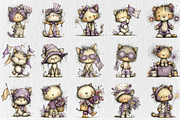 Whimsical 4th of July Cats Clipart, a Seasonal Illustration by Rose Art (Thumbnail 1 of 5)