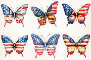 USA Flag Butterfly 4th of July Clipa, an Illustration by Libby Wishes (Thumbnail 5 of 7)