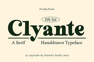 Clyante - Vintage Serif Handdrawn, a Serif Font by Pandeka Studio