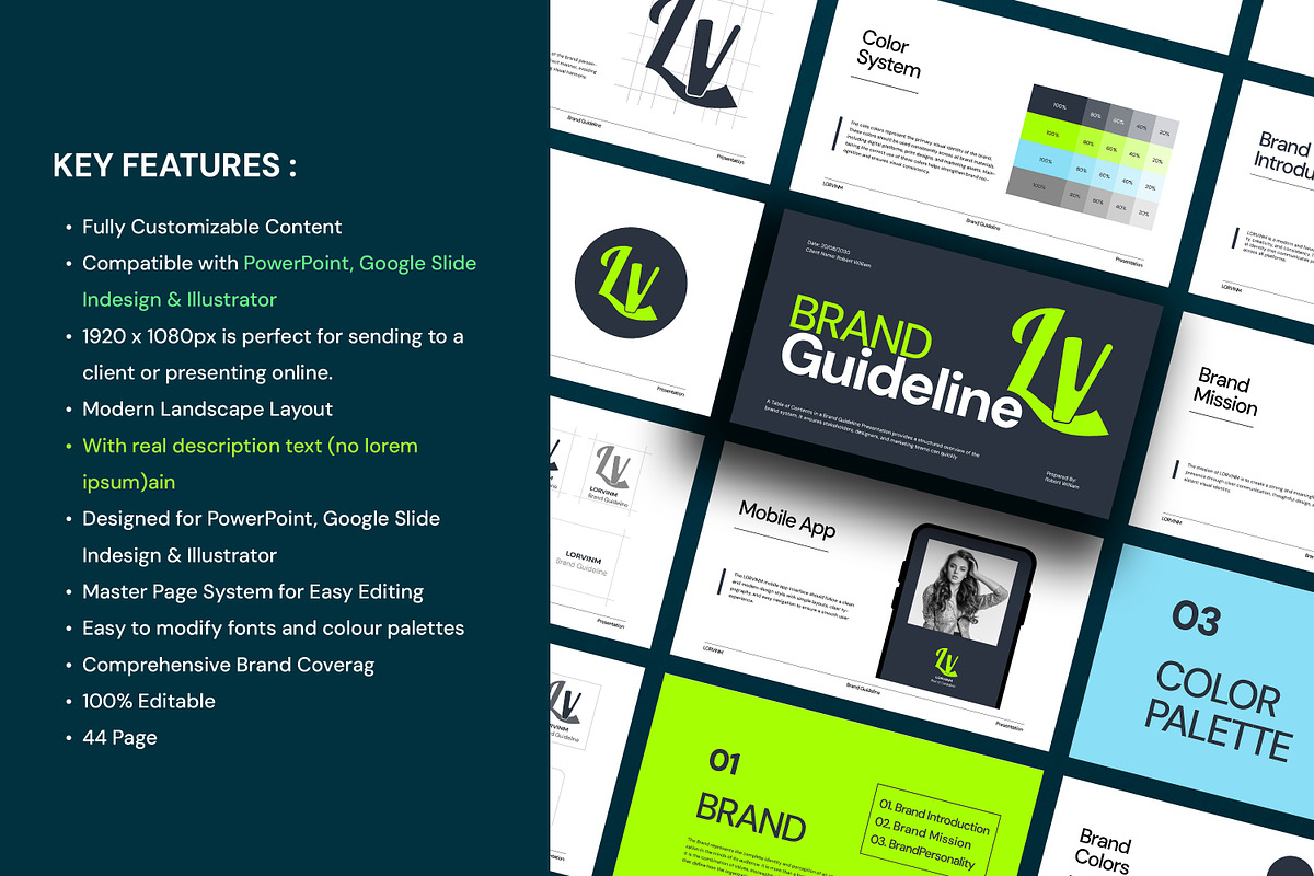 Lorvinm | Brand Guidelines Template, a Presentation Template by Artisan Vibes (Photo 6 of 8)