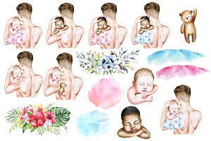 Father And Baby Clipart,Father's Day