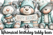 Whimsical birthday teddy bear, an Illustration by Design Market (Thumbnail 1 of 5)