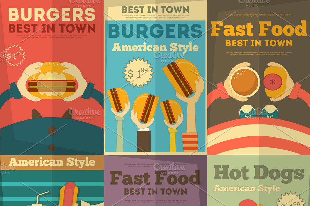 fast food posters collection, a Food Illustration by ELFIVETROV DESIGN (Photo 1 of 2)
