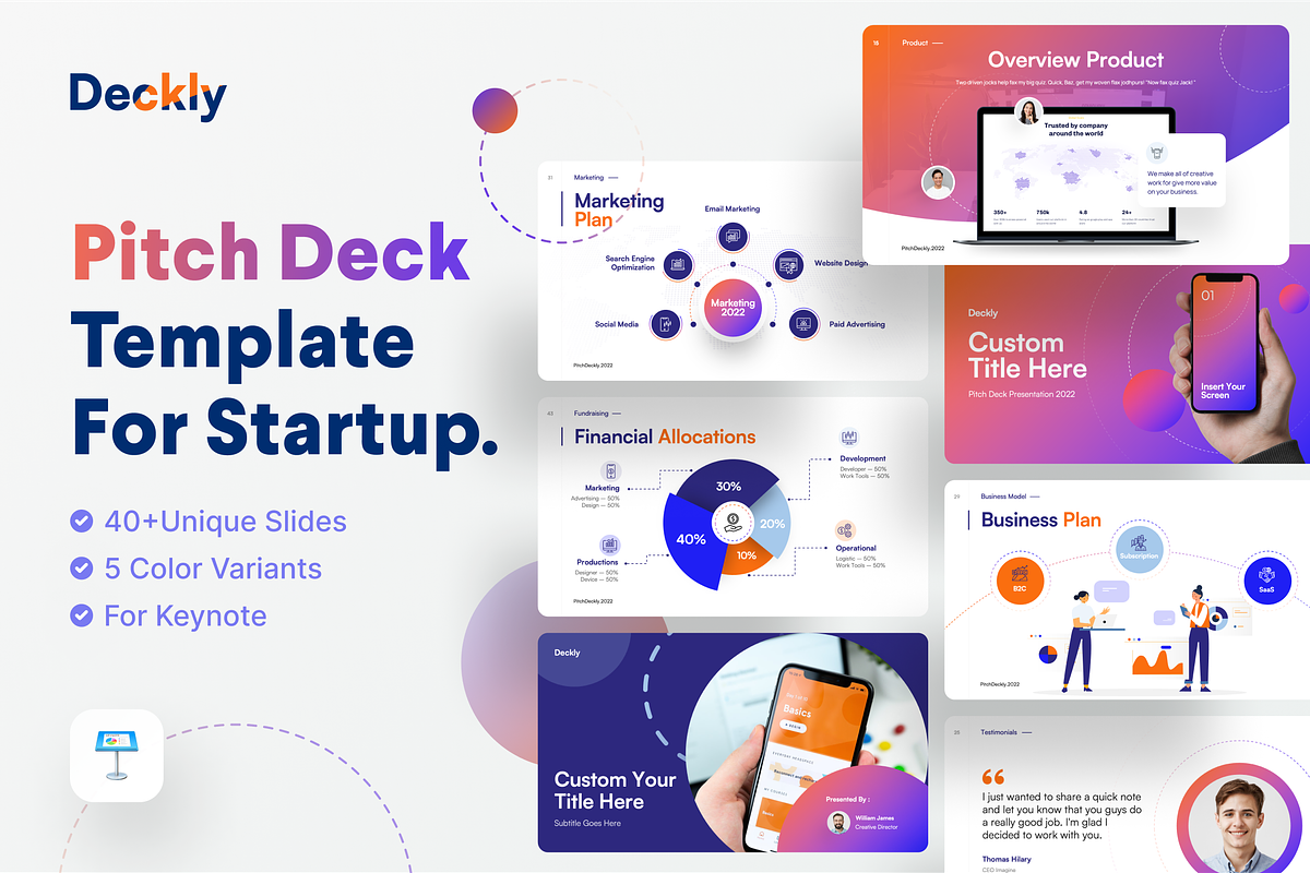 Deckly - Pitch Deck Keynote Template, a Presentation Template by Illustraly Design (Photo 1 of 9)