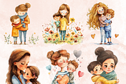 Watercolor Cute Mother's Day Clipart, a Graphic by GiraffeCreative (Thumbnail 4 of 9)