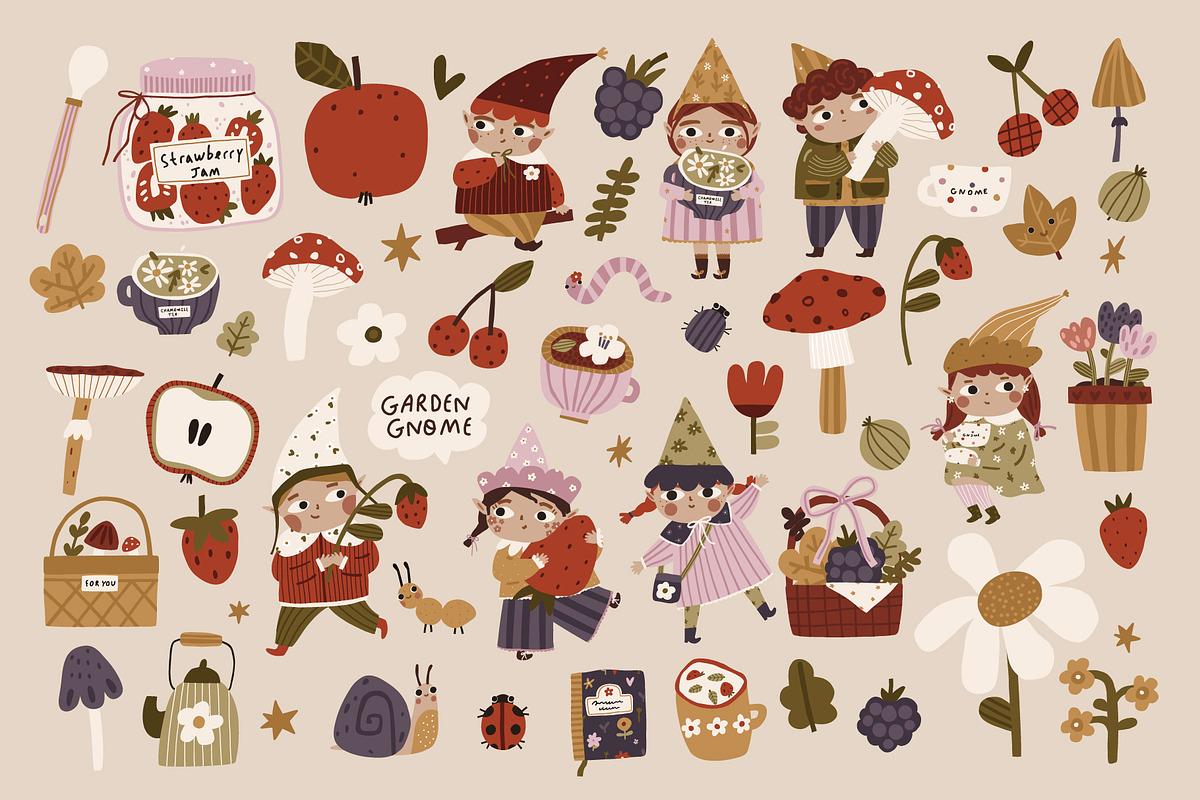 Garden Gnome - Hand drawn clipart, a Person Illustration by avdnadi (Photo 3 of 11)
