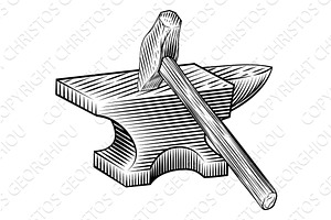Hammer and Anvil Blacksmith Workshop, an Object Illustration by Christos Georghiou