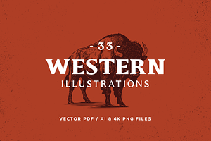 33 Western Illustrations