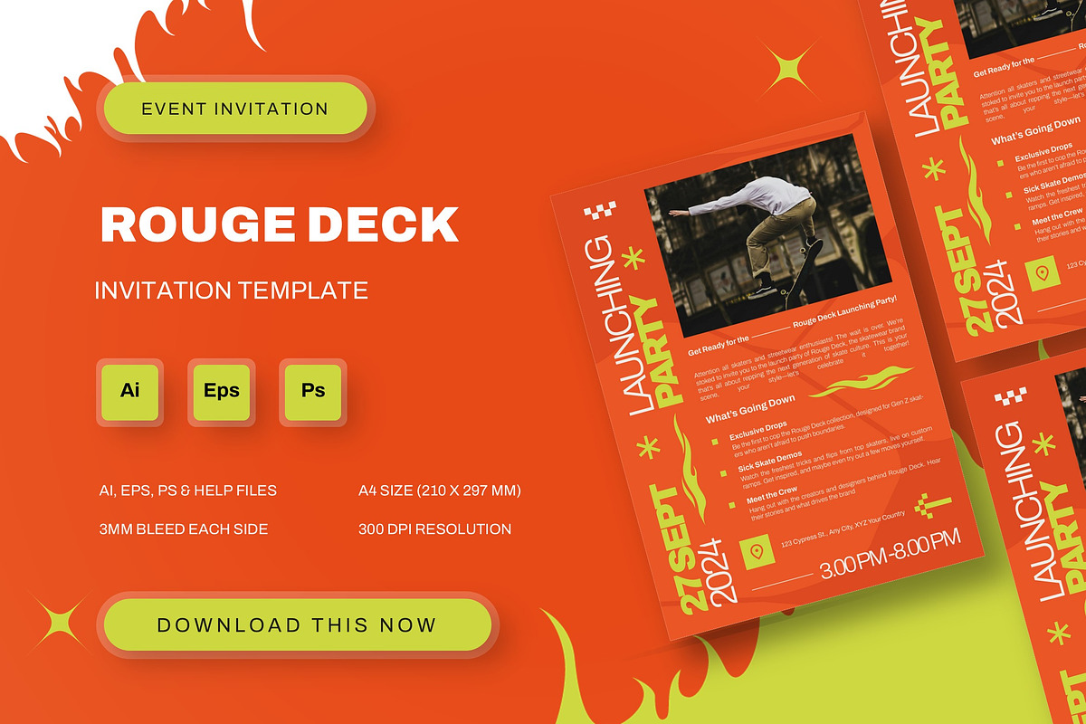 Rouge Deck - Event Invitation, an Invitation Template by StreaksideStd (Photo 1 of 3)