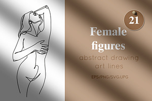 Female Figures Abstract Line Art