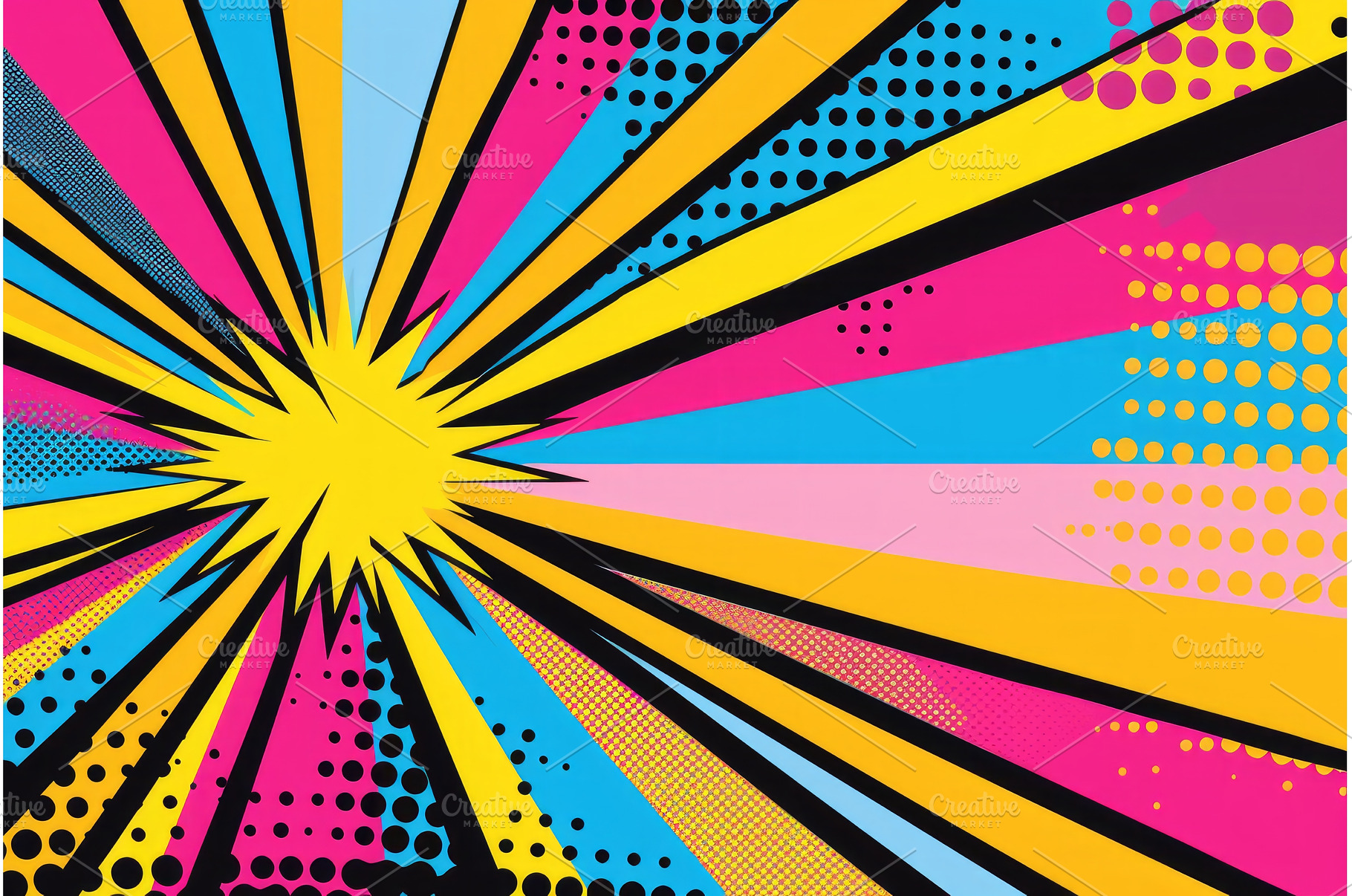 pop art background with copy space, an Abstract Photo by Neirfy