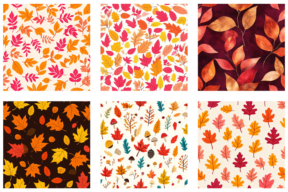 Autumn Leaves Seamless Pattern, a Pattern Graphic by designcity5 (Photo 3 of 5)