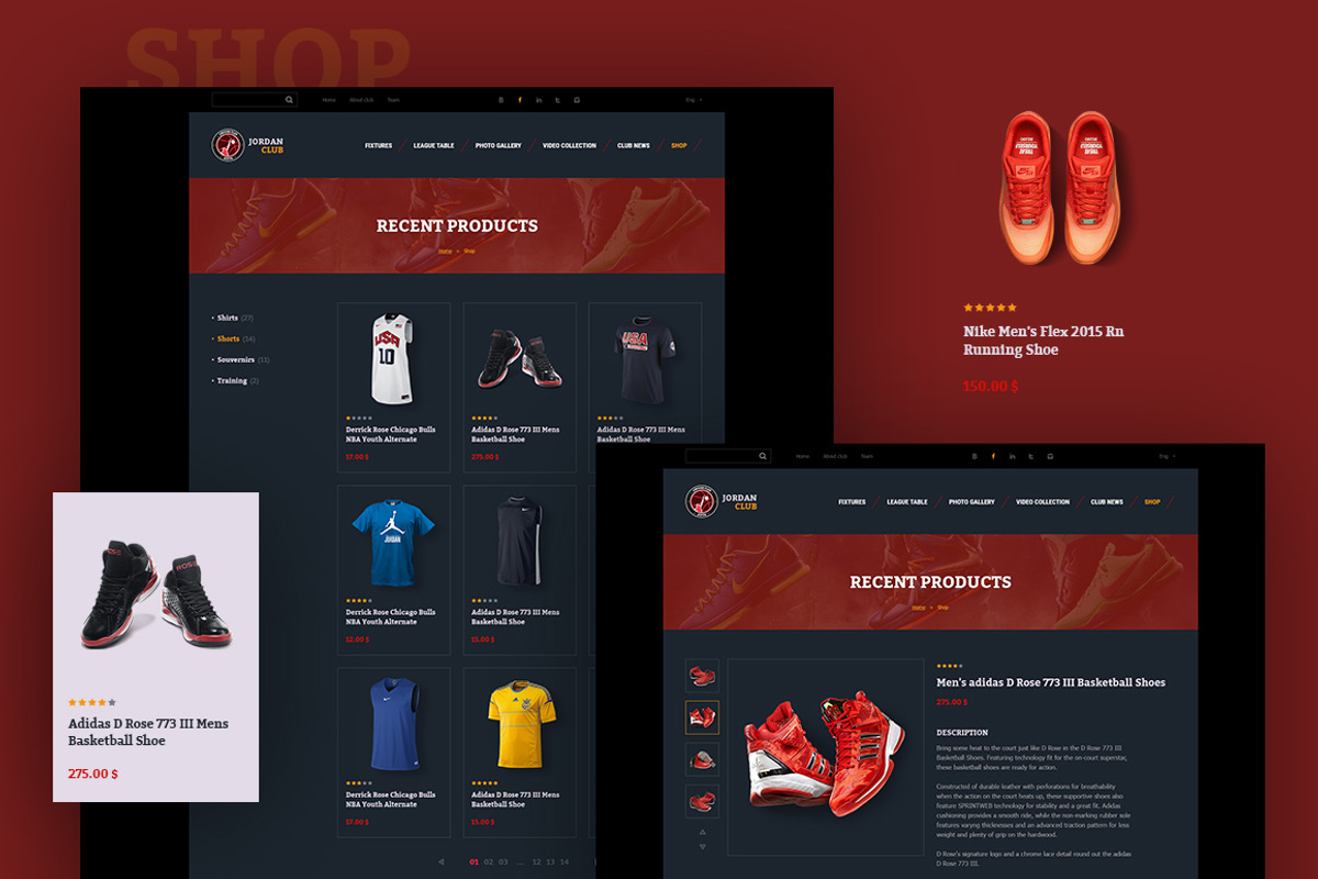 Jordan Club PSD Template, a Websites & App Template by tahir.muraev