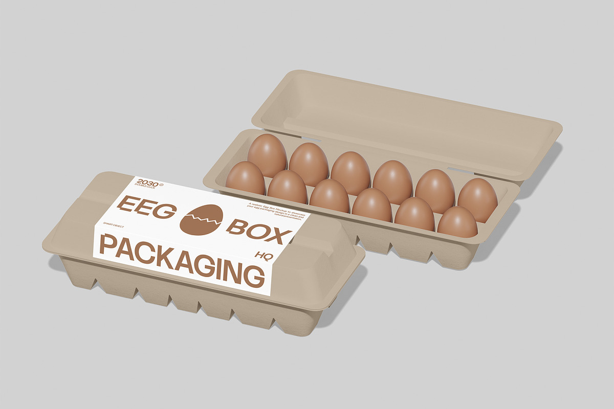 Egg Box Mockup, a Packaging Mockup by Unerispace (Photo 2 of 5)