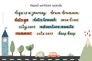 City Cars Hand Drawn Clipart Set