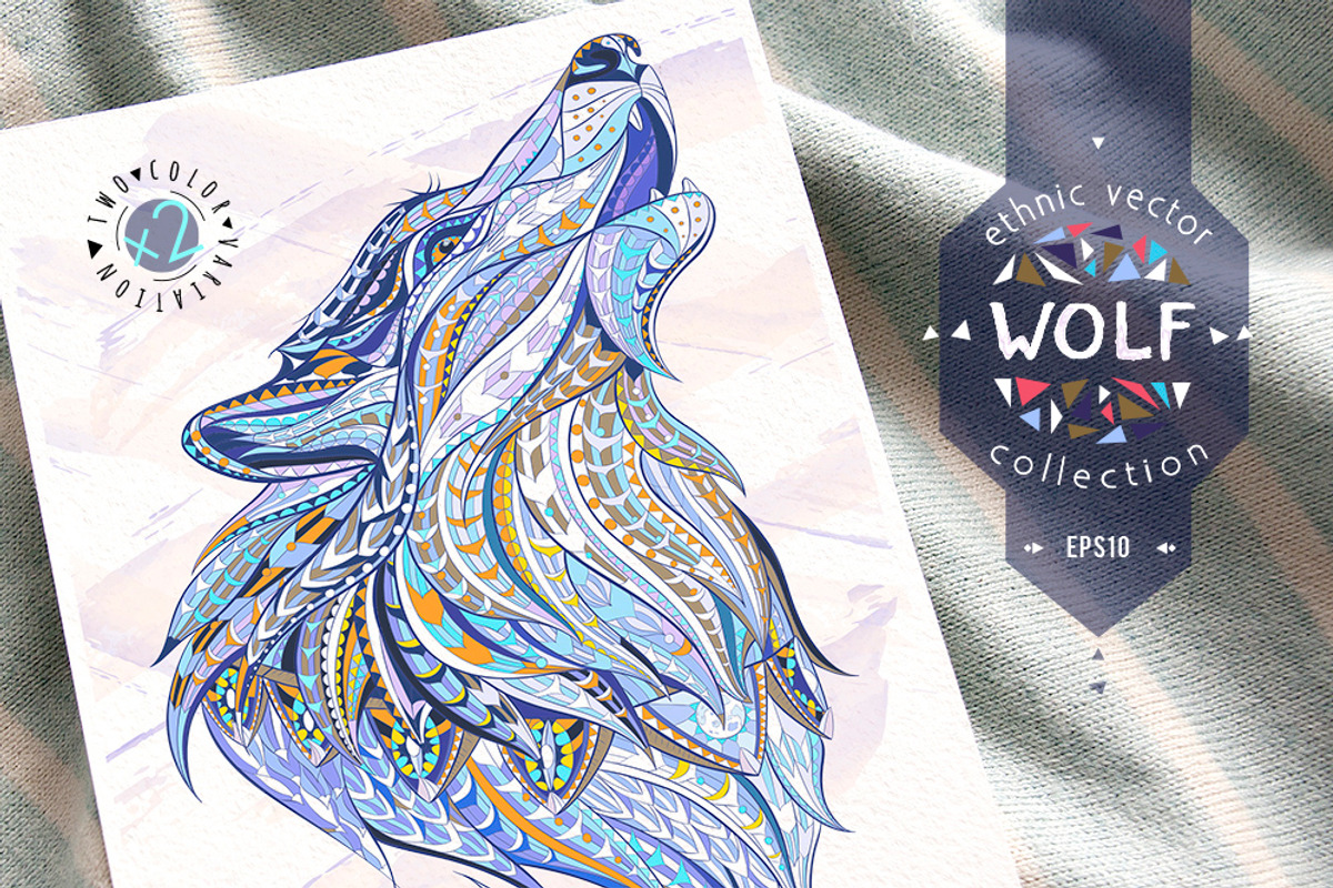 Ethnic Collection: Howling Wolf, an Animal Illustration by ArtoJoy (Photo 1 of 5)