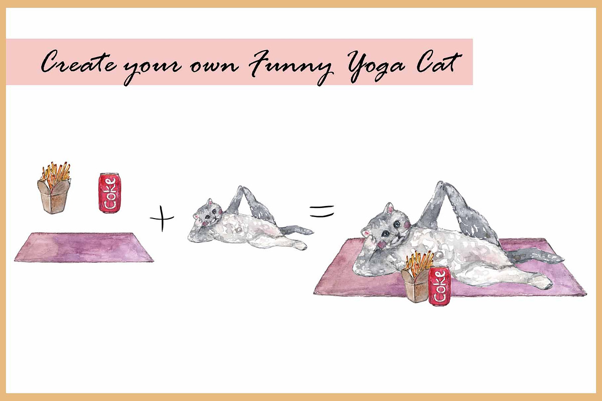 Yoga Cats & Dogs Clipart, an Animal Illustration by VianneArt (Photo 11 of 11)