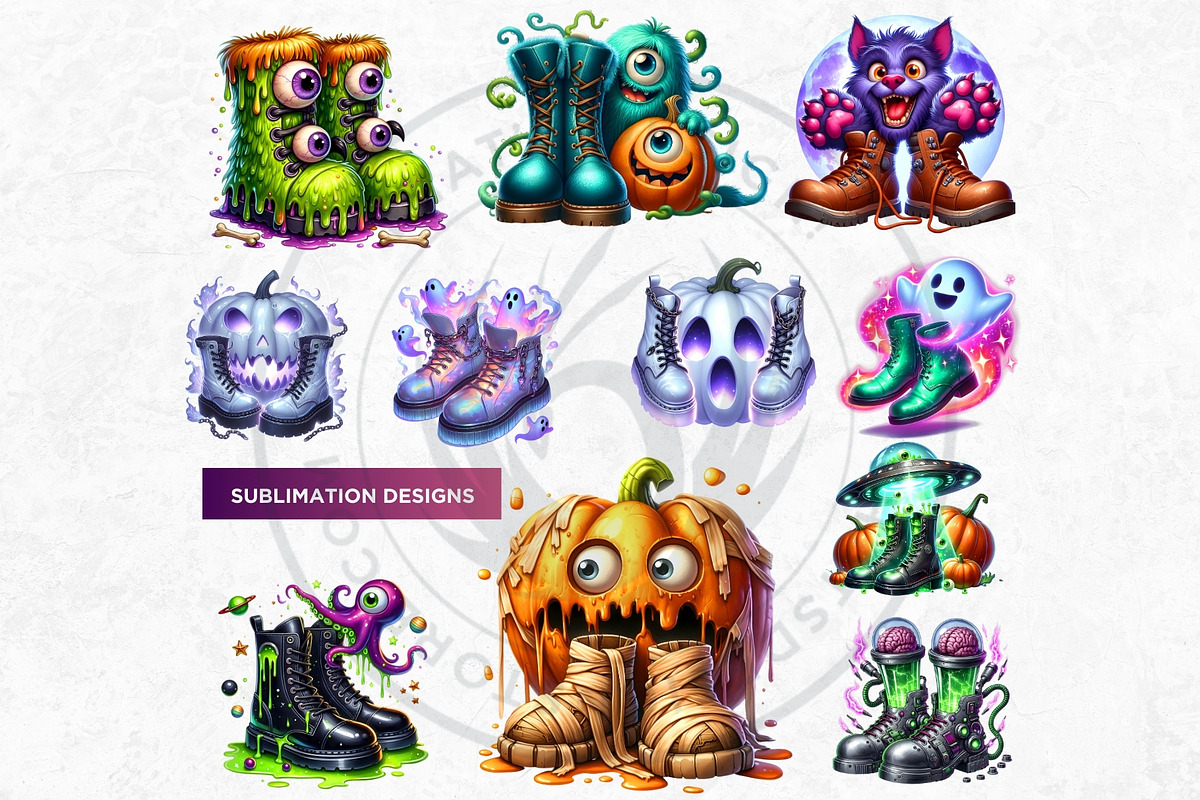 Vibrant Halloween Boots Clipart V2, an Illustration by ThatsDesignArt (Photo 9 of 10)