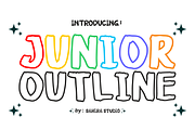 Junior Outline - Hand Drawn Font, a Handwritten Font by Sahira Studio (Thumbnail 1 of 4)