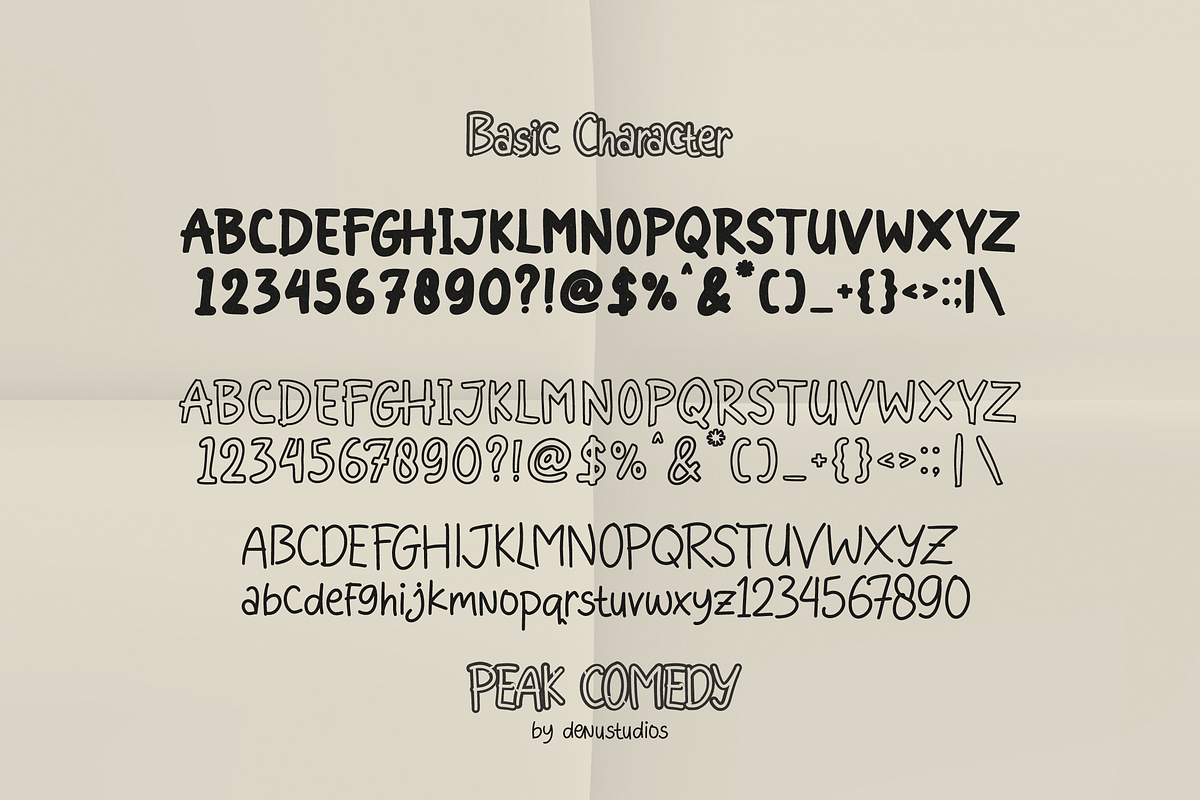 Peak Comedy | Hand Drawn 3 Style, a Handwritten Font by Denustudios (Photo 11 of 13)