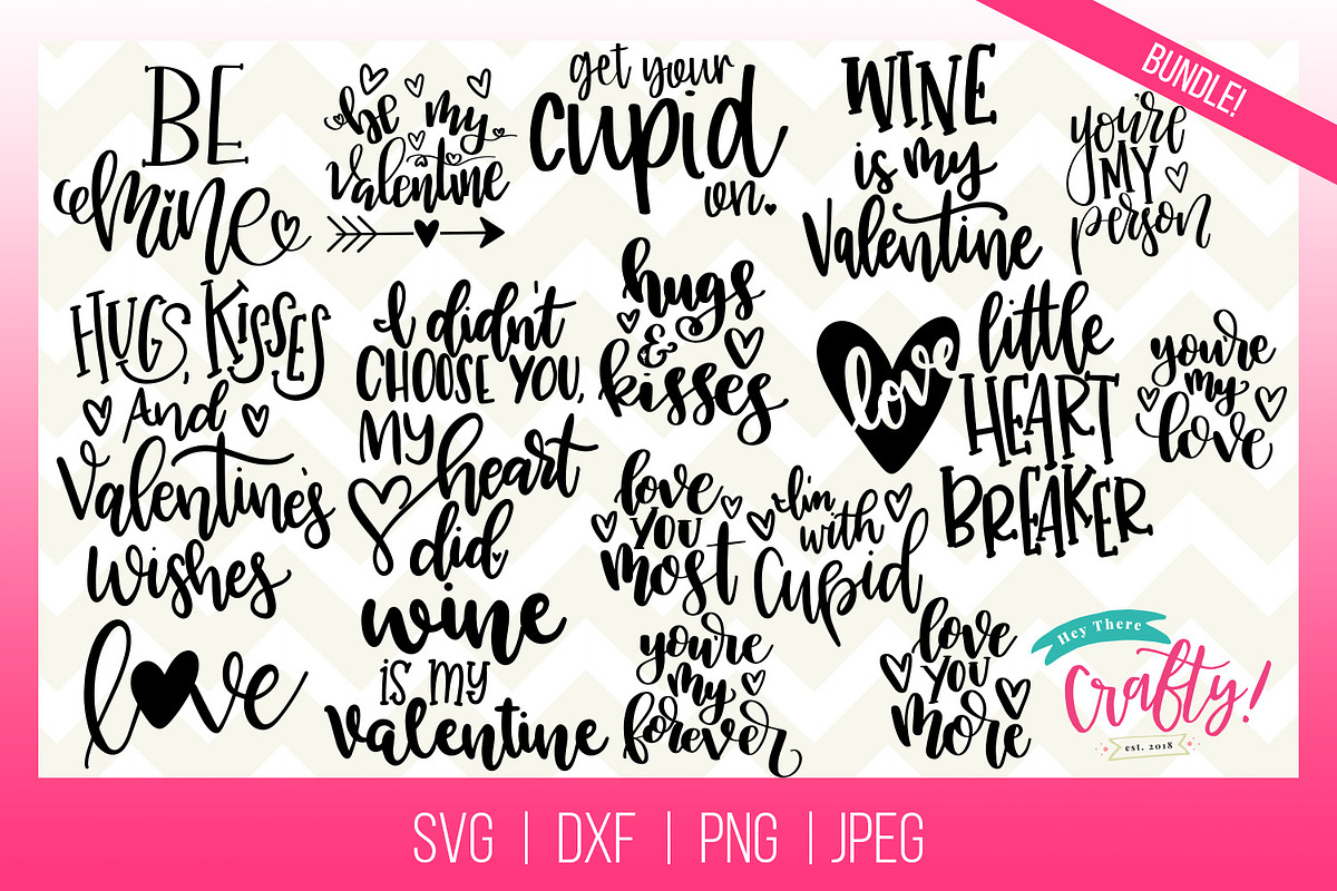 Valentine SVG Bundle, a Person Illustration by Hey There, Crafty!