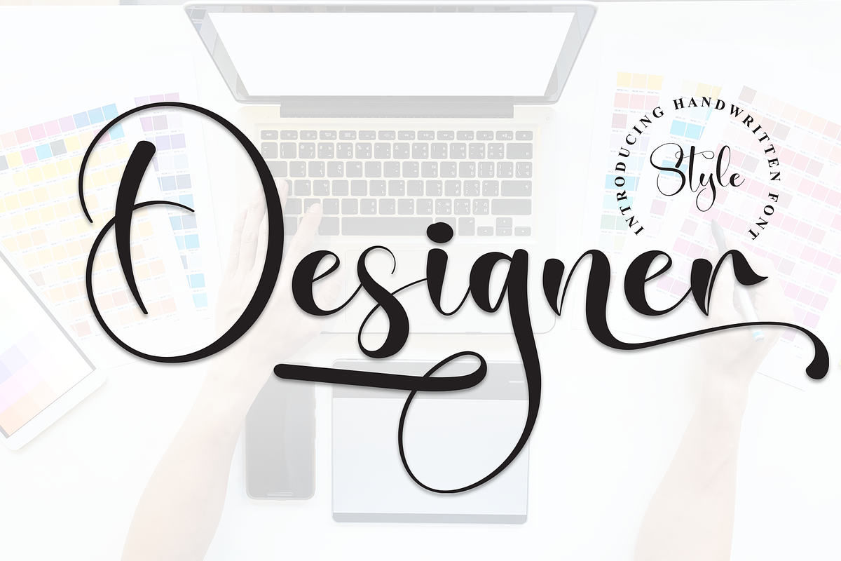 Designer | Script Font, a Handwritten Font by Scratchones (Photo 1 of 9)
