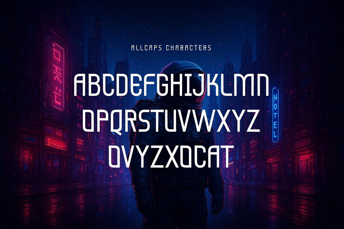 Chronex - Futuristic Cyber Font, a Sans Serif Font by Salamahtype (Photo 6 of 6)