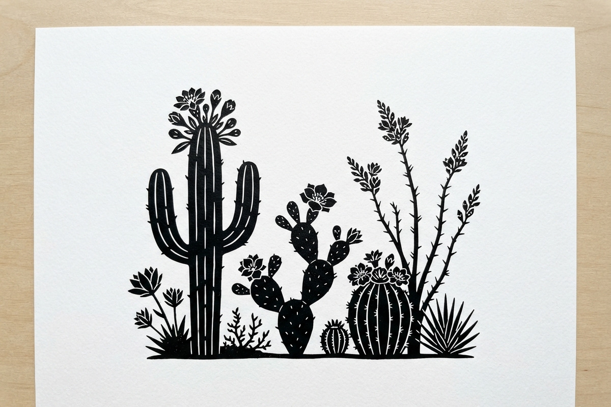 60 Desert Cactus Floral Silhouette, a Seasonal Illustration by Amazin_art (Photo 8 of 38)
