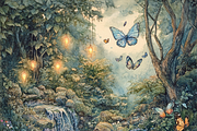 Enchanting Fairy Garden Scene, a Background Graphic by Printable Treasure (Thumbnail 4 of 9)