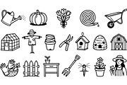 Hand Drawn Gardening Tools Set, an Illustration by designvectx (Thumbnail 1 of 3)