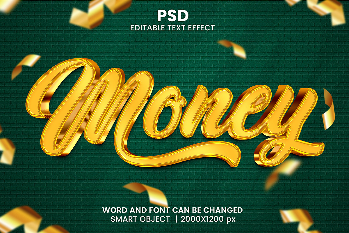 Money Luxury 3d Text Effect Font, a Layer Style Add-On by bdrobin