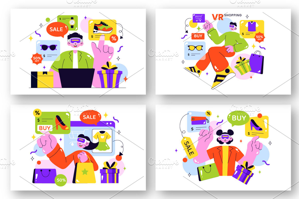 10 VR Shopping Illustration, a Technology Illustration by denayunebgt (Photo 2 of 4)