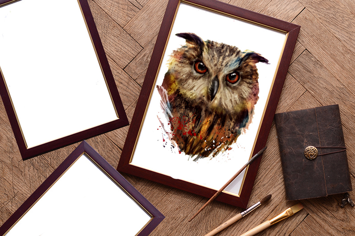 Set owls fineart .4 styles, an Animal Illustration by art_mouse (Photo 2 of 5)