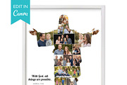 Jesus Shape Photo Collage Template, a Poster Template by AIW SOLUTIONS (Thumbnail 3 of 4)