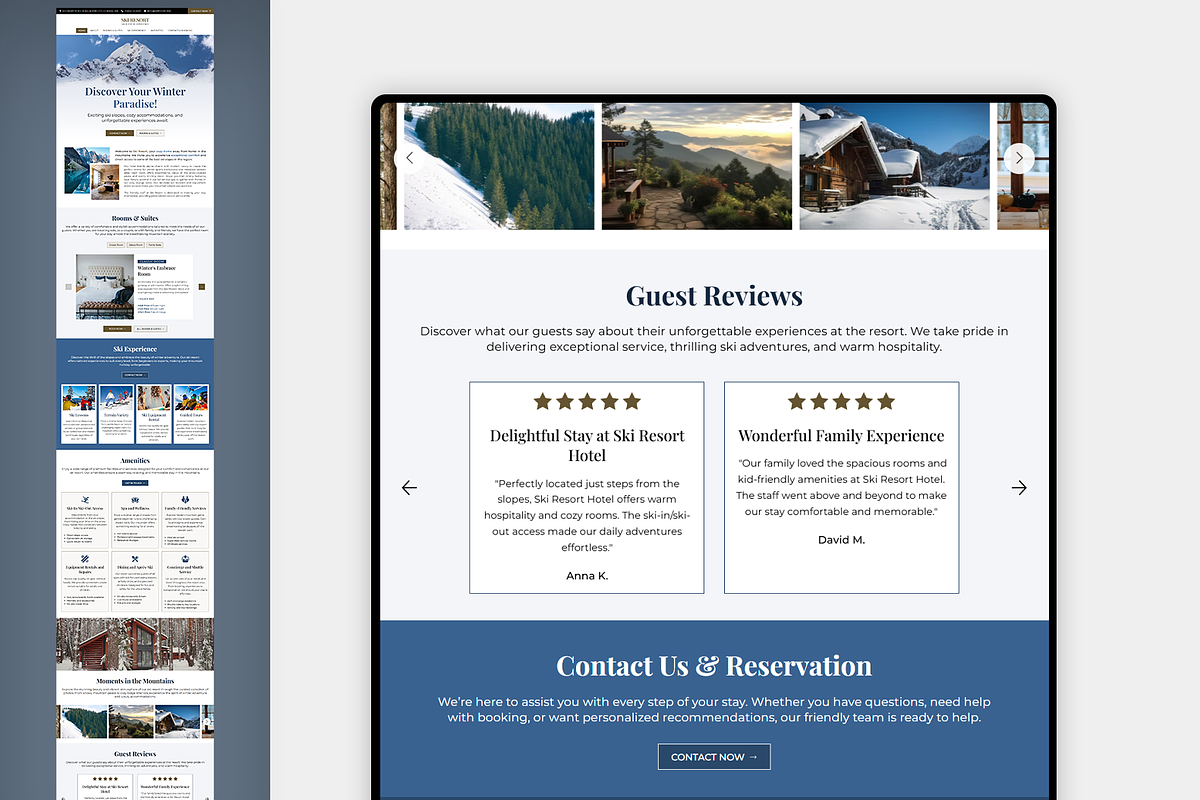Ski Resort Wix Studio Website preview 3