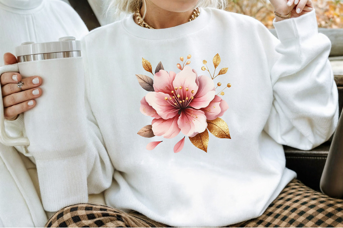 Dusty Pink Flowers Clipart Watercolo, an Illustration by Sublimation Artist (Photo 4 of 6)