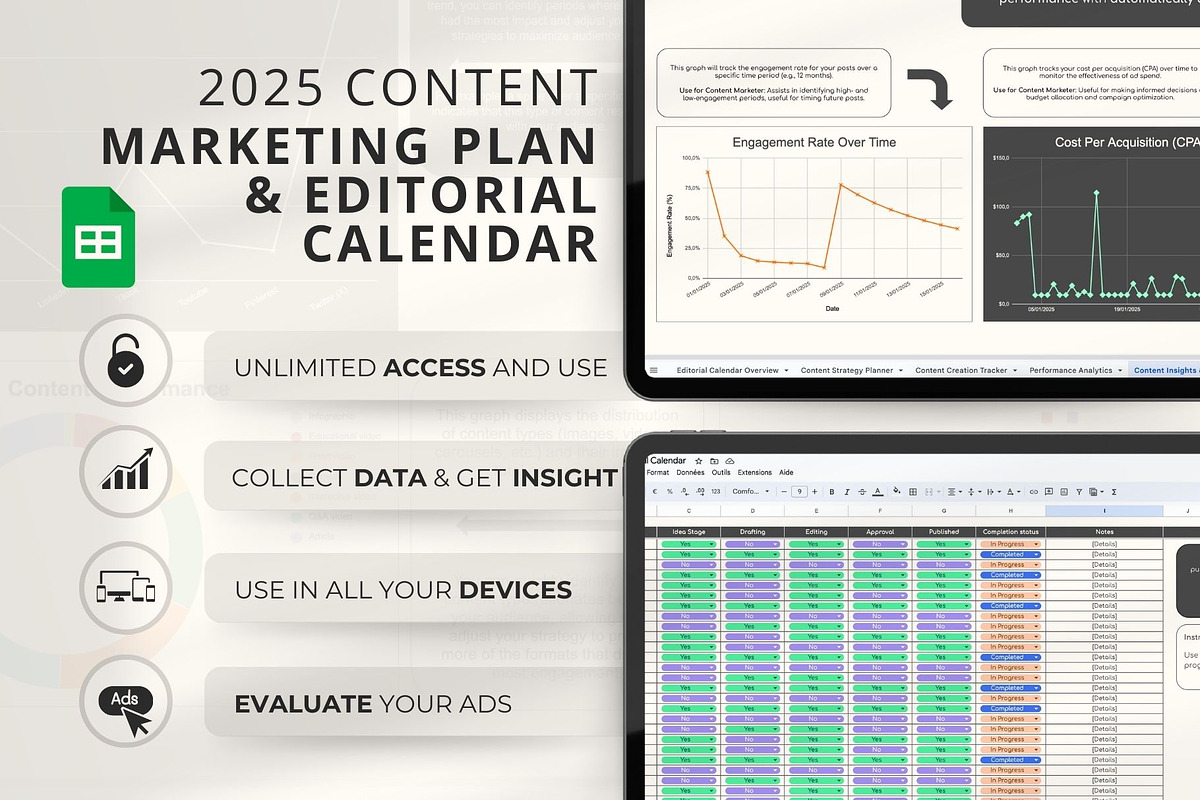 Content Marketing Plan & Calendar, a Marketing Template by Marketello Studio (Photo 1 of 5)