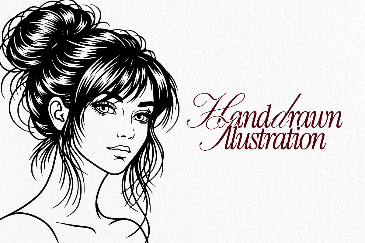 Messy Bun Illustration Vector, a Person Illustration by Tekuni (Photo 3 of 8)