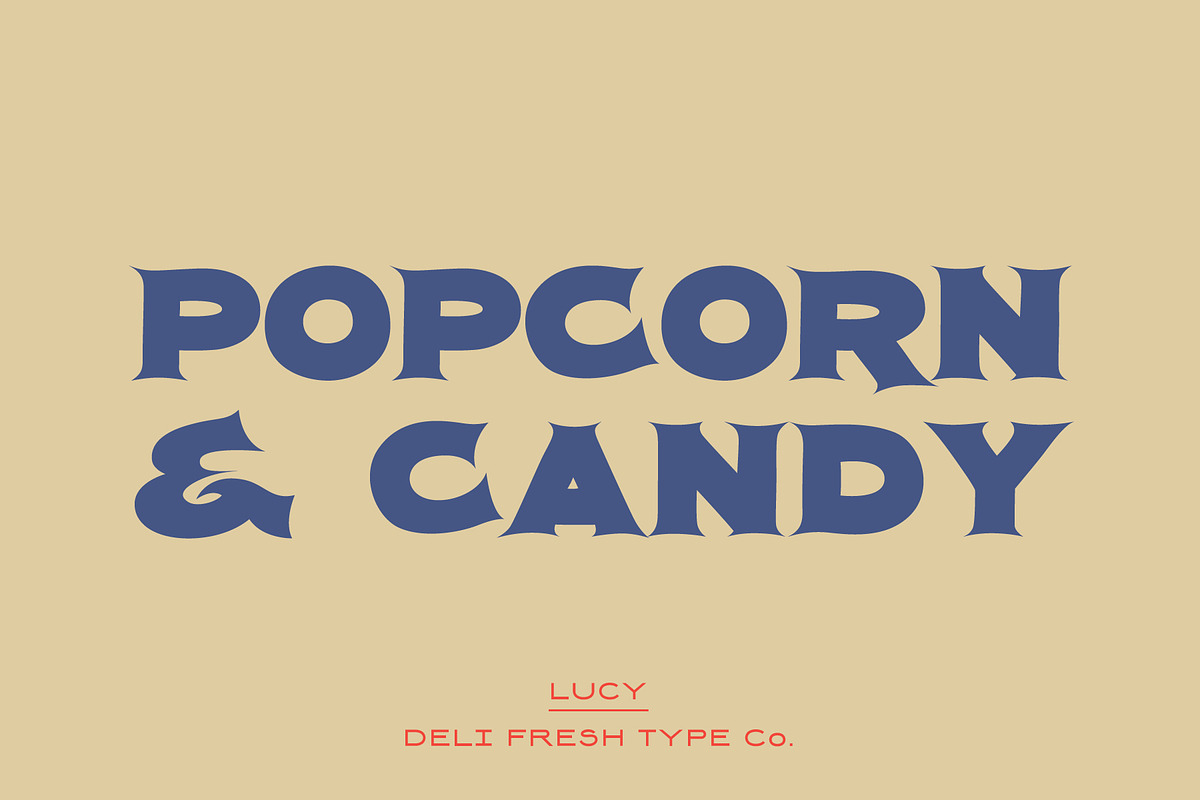 Lucy: A Circus Poster Font, a Serif Font by DeliFreshTypeCo. (Photo 3 of 5)