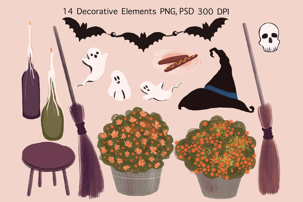 Halloween Dachshunds, a Seasonal Illustration by YuNa (Photo 5 of 15)