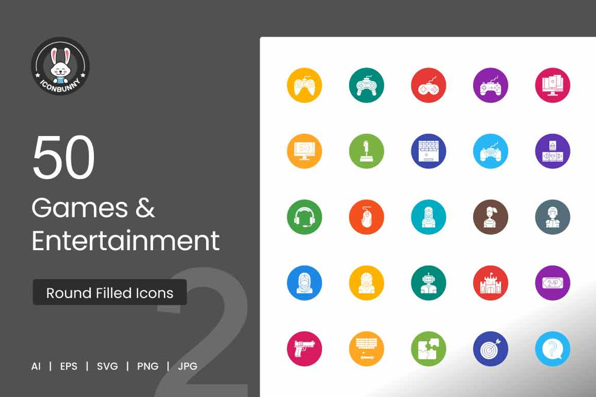 50 Games & Entertainment Flat Round, an Icon by IconBunny (Photo 1 of 2)
