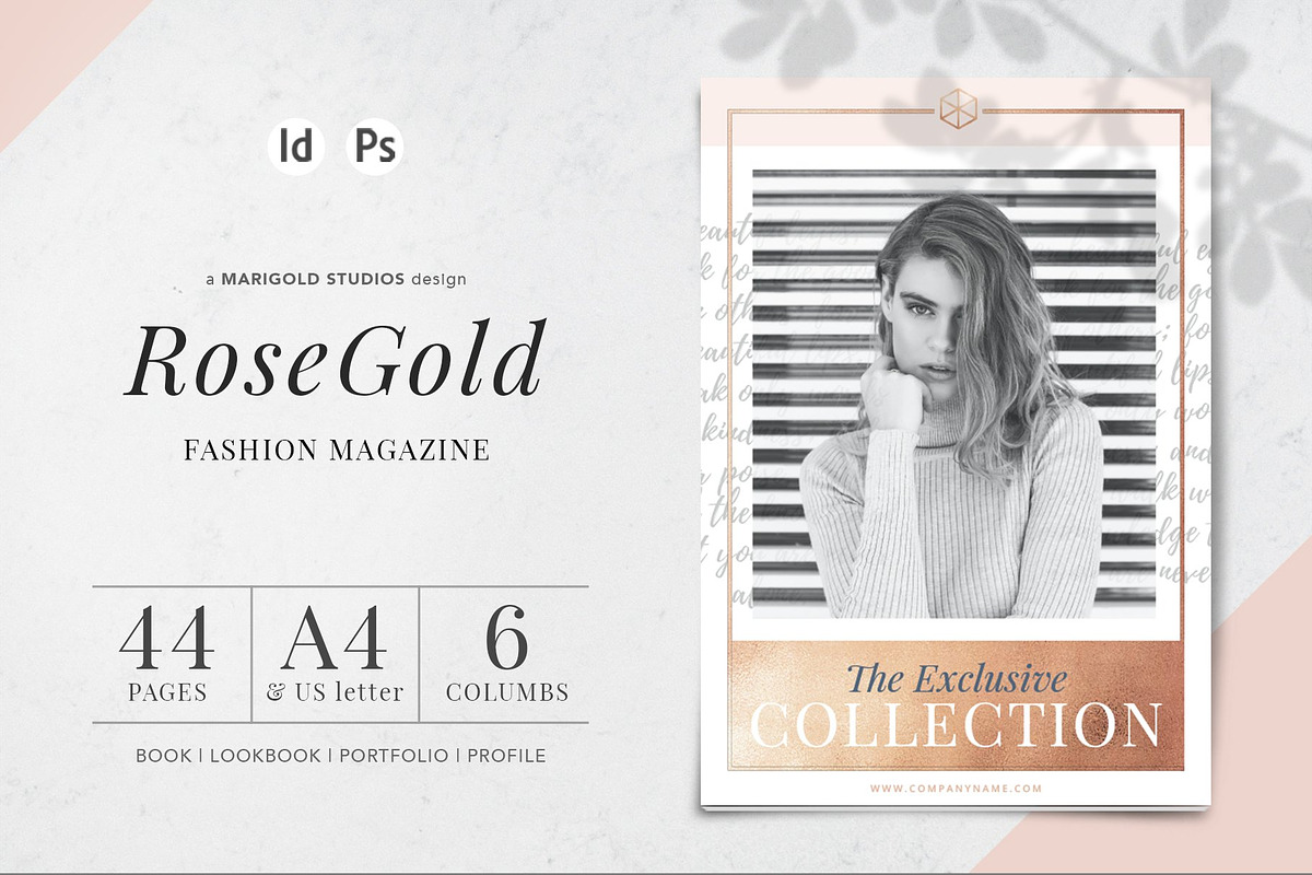ROSE GOLD Magazine | Indd & Psd, a Magazine Template by Marigold Studios (Photo 1 of 8)