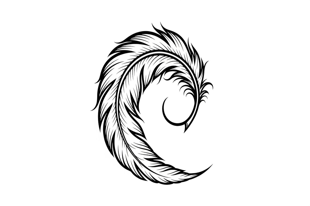 Vintage Feather Swirl SVG Bundle, an Illustration by Creativeshirt (Photo 7 of 31)
