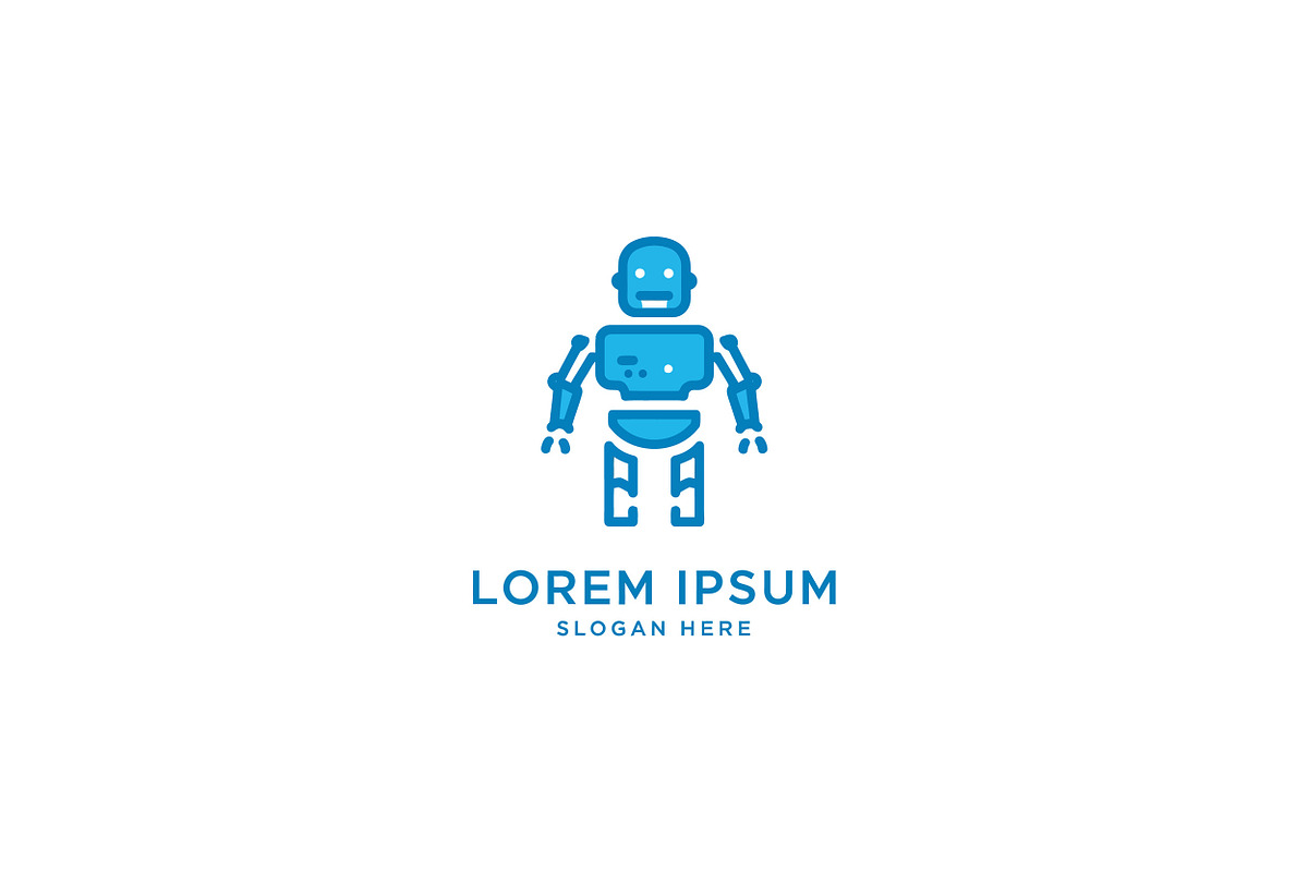 Friendly blue robot character with s, an Illustration by designvectx