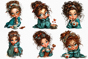 Whimsical Valentine Coffee Girl Png, an Illustration by Craft Nest (Thumbnail 4 of 11)