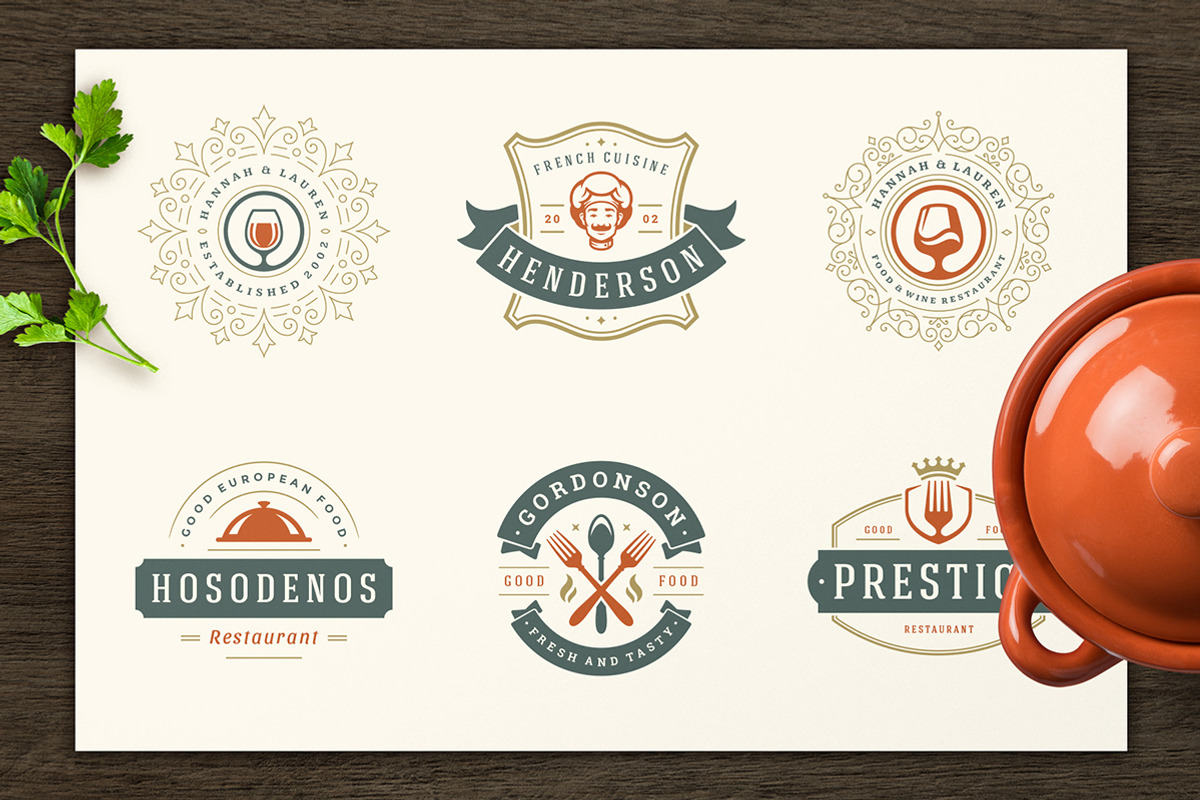 Restaurant Logos & Badges Bundle, a Branding & Logo Template by Vasya Kobelev (Photo 38 of 54)