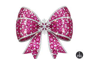 Sparkling Diamond Christmas Bow Png, an Illustration by Dream Creation