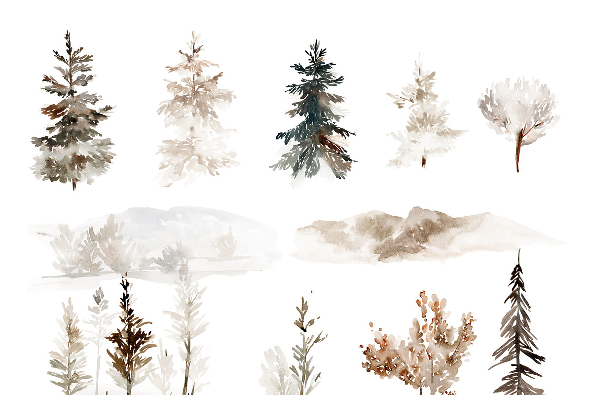 Winter Landscape Watercolour Creator, a Card Template by Karma (Photo 9 of 15)