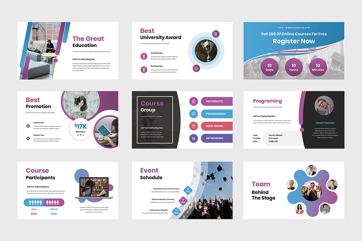 Schoolar - Education Powerpoint, a Presentation Template by TMint Creative