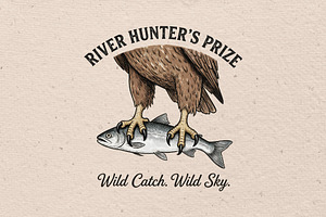 River hunter's prize illustration, an Animal Illustration by Vectorlina